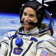 U.S. astronaut Kate Rubins smiles on as her space suit is tested at the Russian-leased Baikonur cosmodrome on July 7, 2016. She told the AP on Friday that she would be casting her vote from space for this November’s presidential election.